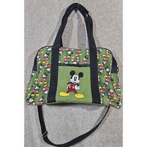 Mickey Mouse Disney Duffle Bag All Over Print Overnight Gym sz M 18" x 12" x 6"